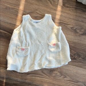 Soft White Fuzzy Kids Tank Top